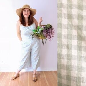 Gal Meets Glam Tate Gingham Jumpsuit Tie Back Cute Coquette